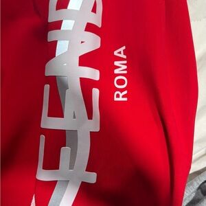 Fendi Red Sweatshirt with Silver and White Accents